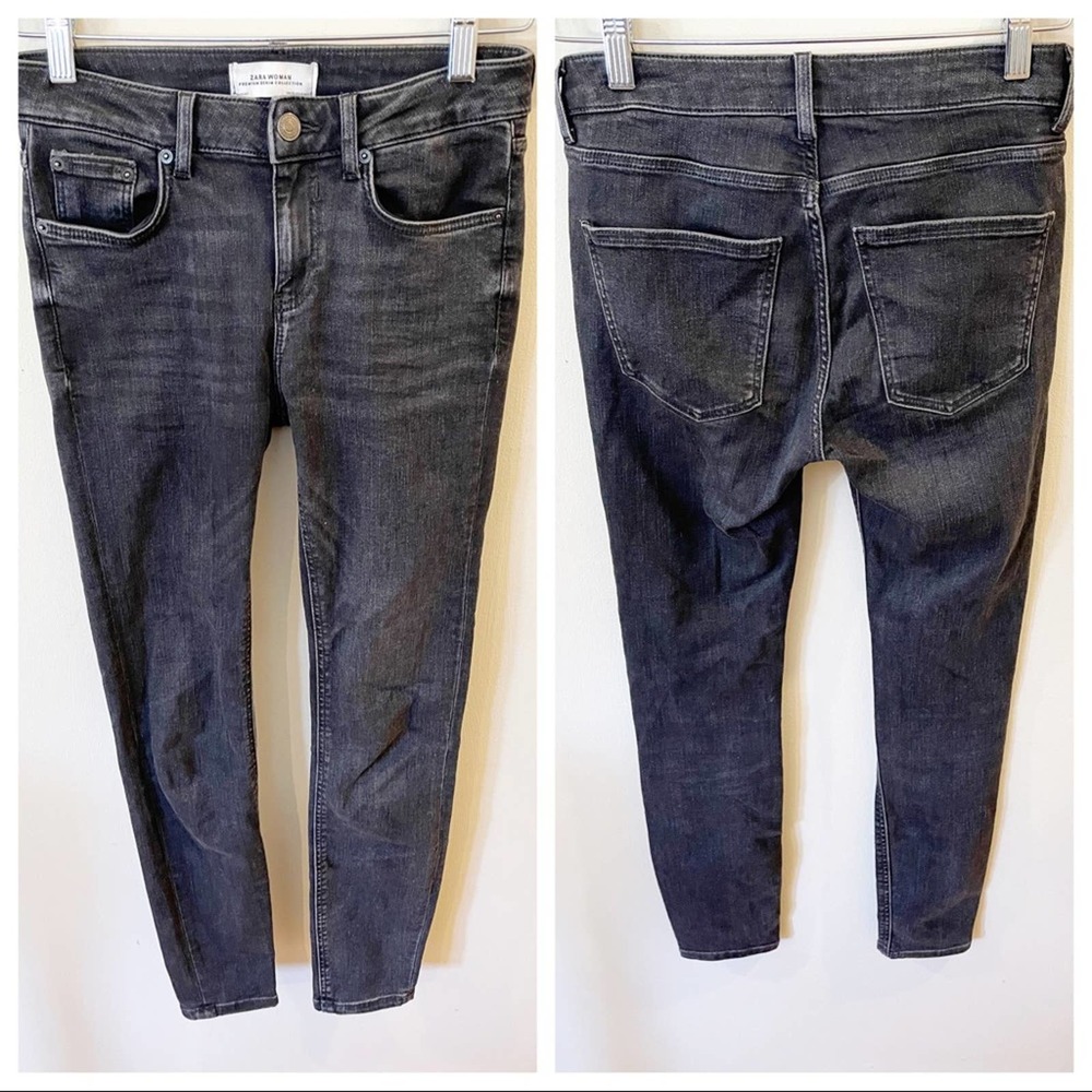 Zara Woman Distressed Denim Skinny Jeans Size 4
